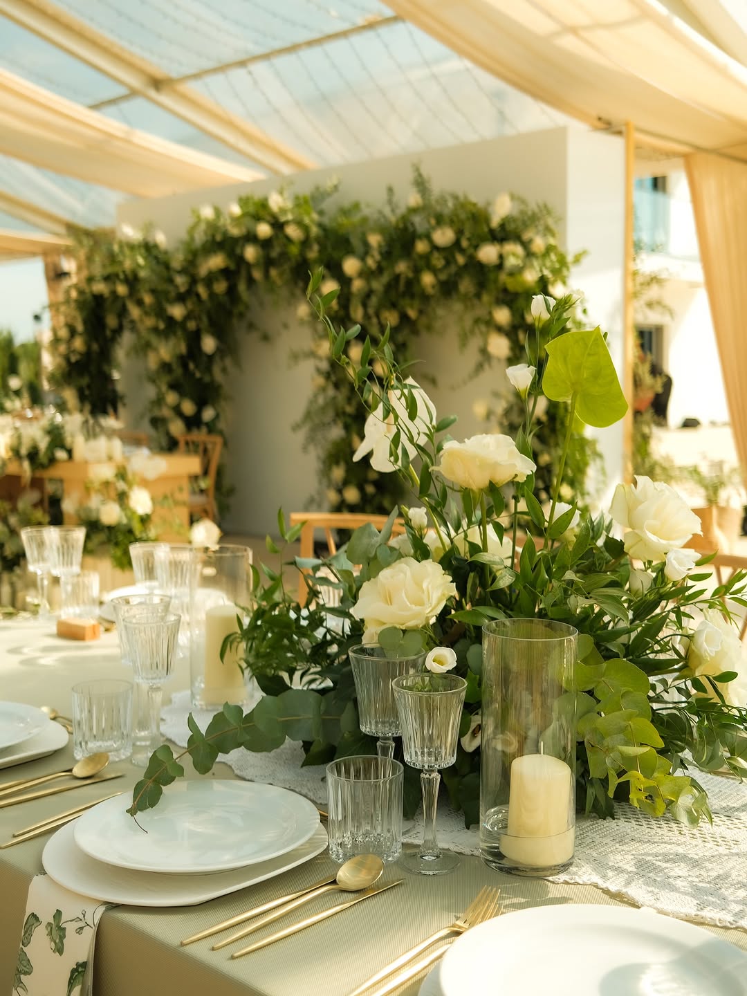 Reception table and floral styling